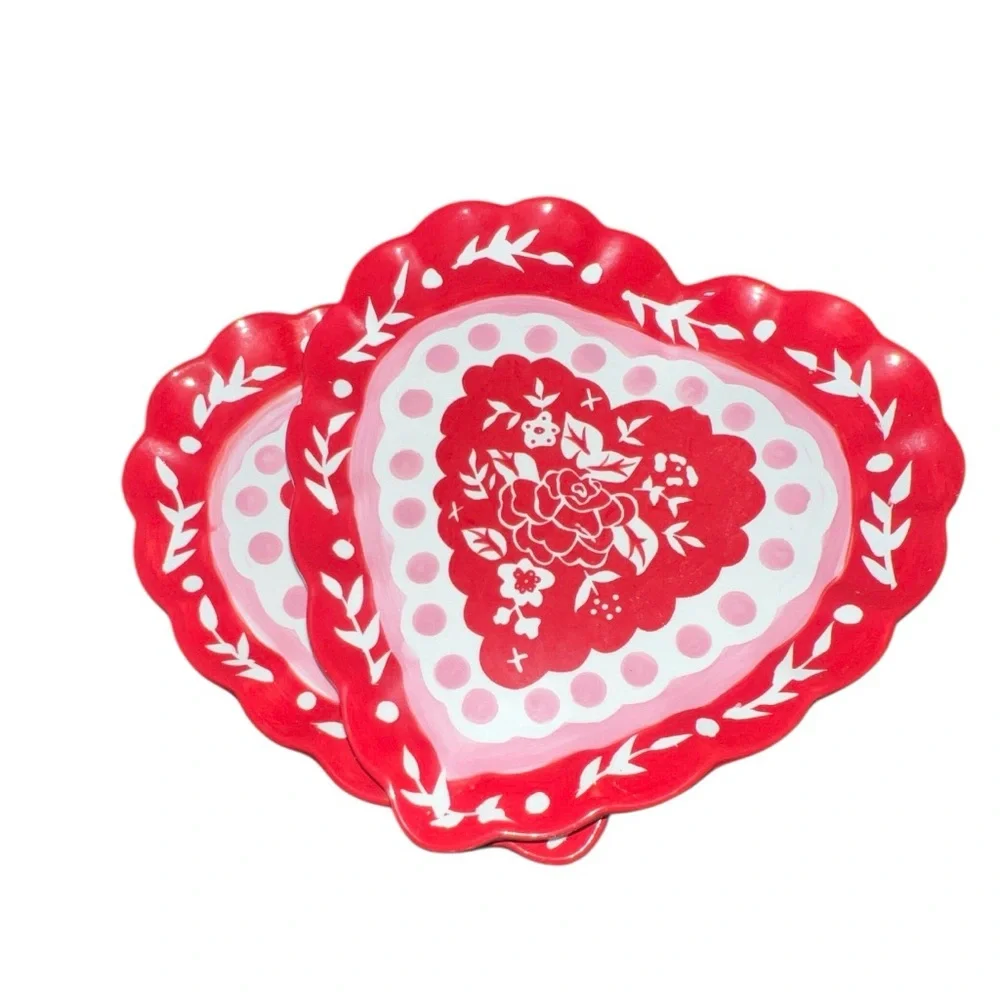Romantic Red Heart Party Plates Hausenware Designed by Libby Wilkies